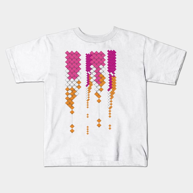 Falling Squares Kids T-Shirt by AMDesigns